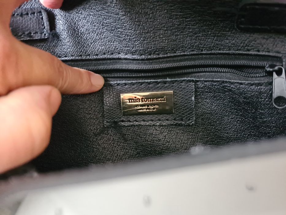 Черна Чанта естествена кожа