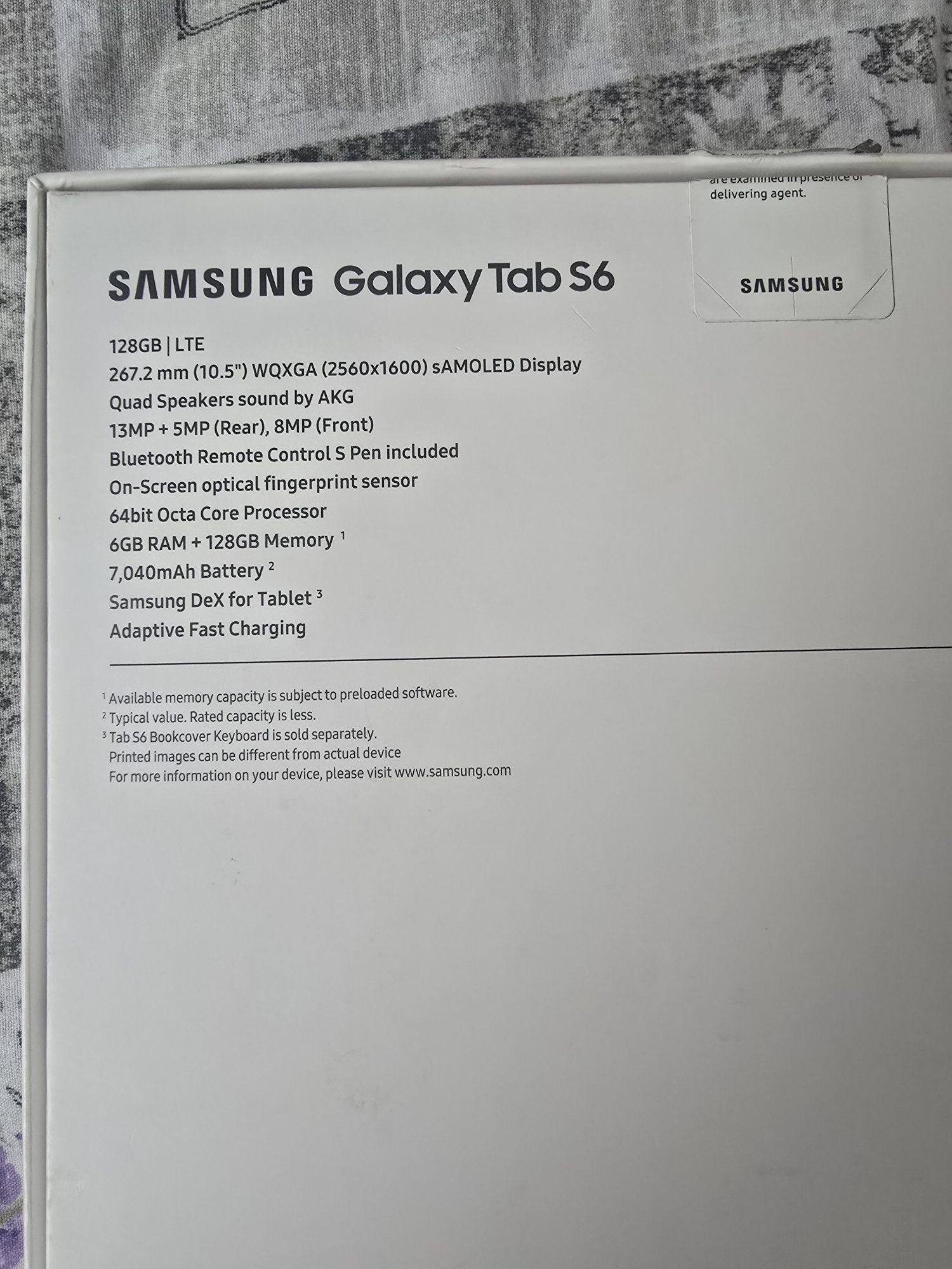 Samsung tab s6 sm LTE