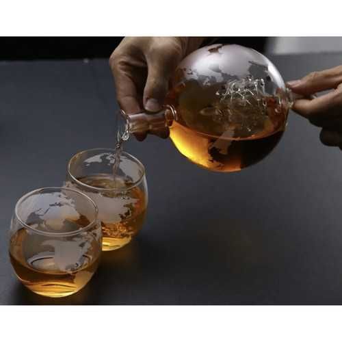 Лукс комнплект за уиски бутилка със стойка чаши и камъни