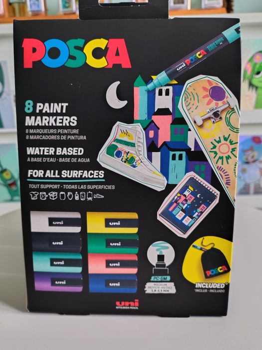 Markere/Carioci POSCA x8 +varianta cu săculeț