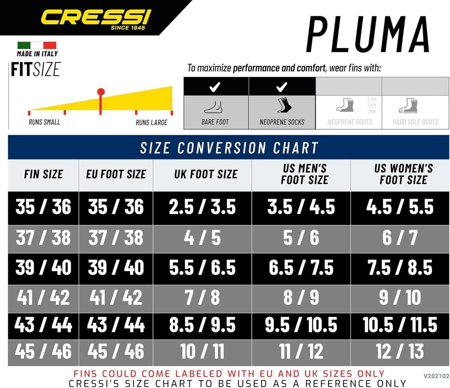 Комплект чанта Cressi Pluma, плавници за гмуркане-маска+шнорхел 45-46