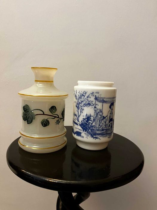Set doua piese din opalina decoratiuni deosebite bibelouri bibelou