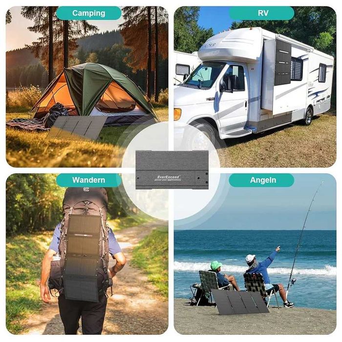 Solar Panel 60W with USB-A, USB-C and DC Output camping pescuit