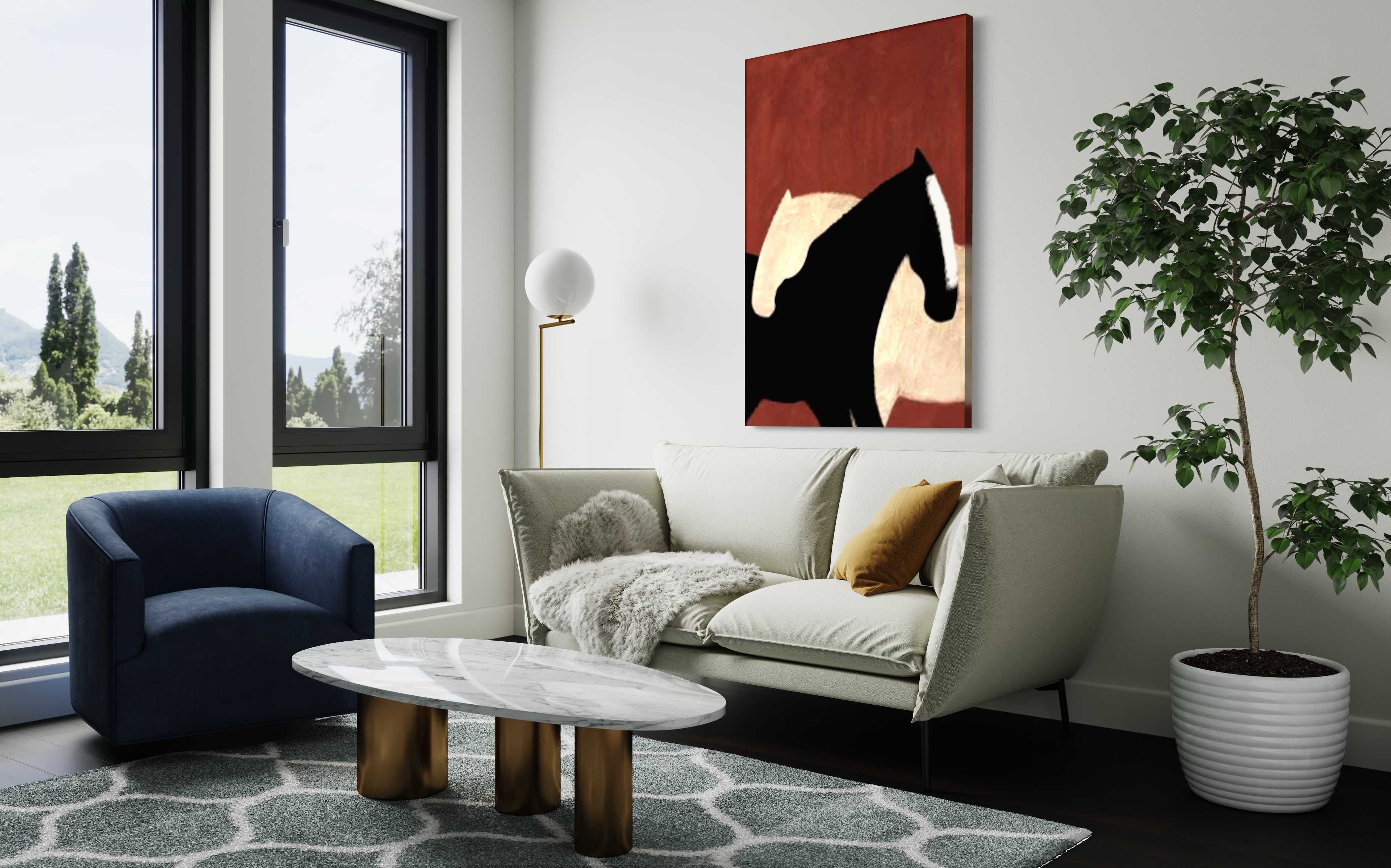 Картина лошади холст масло абстрактный минимализм живопись кони