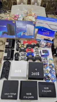 Sony Playstation 4 slim 9.00 versiya vzlom 500GB 3 oy Garantiya