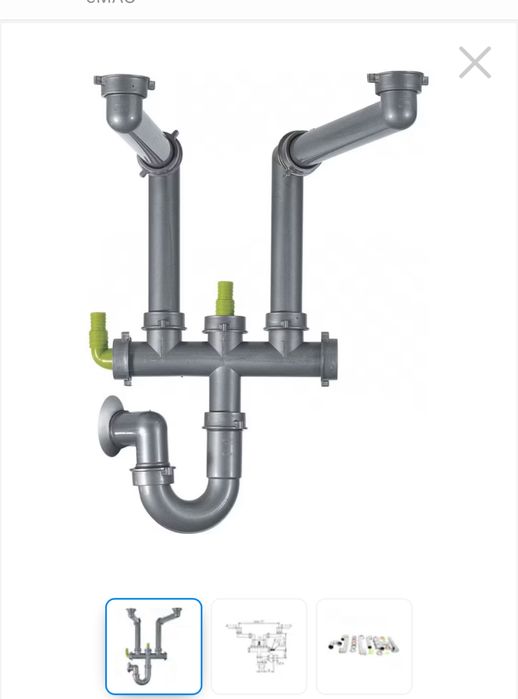 Franke 112.0048.209 Sifon pentru chiuvete cu 1.5 / 2 cuve,