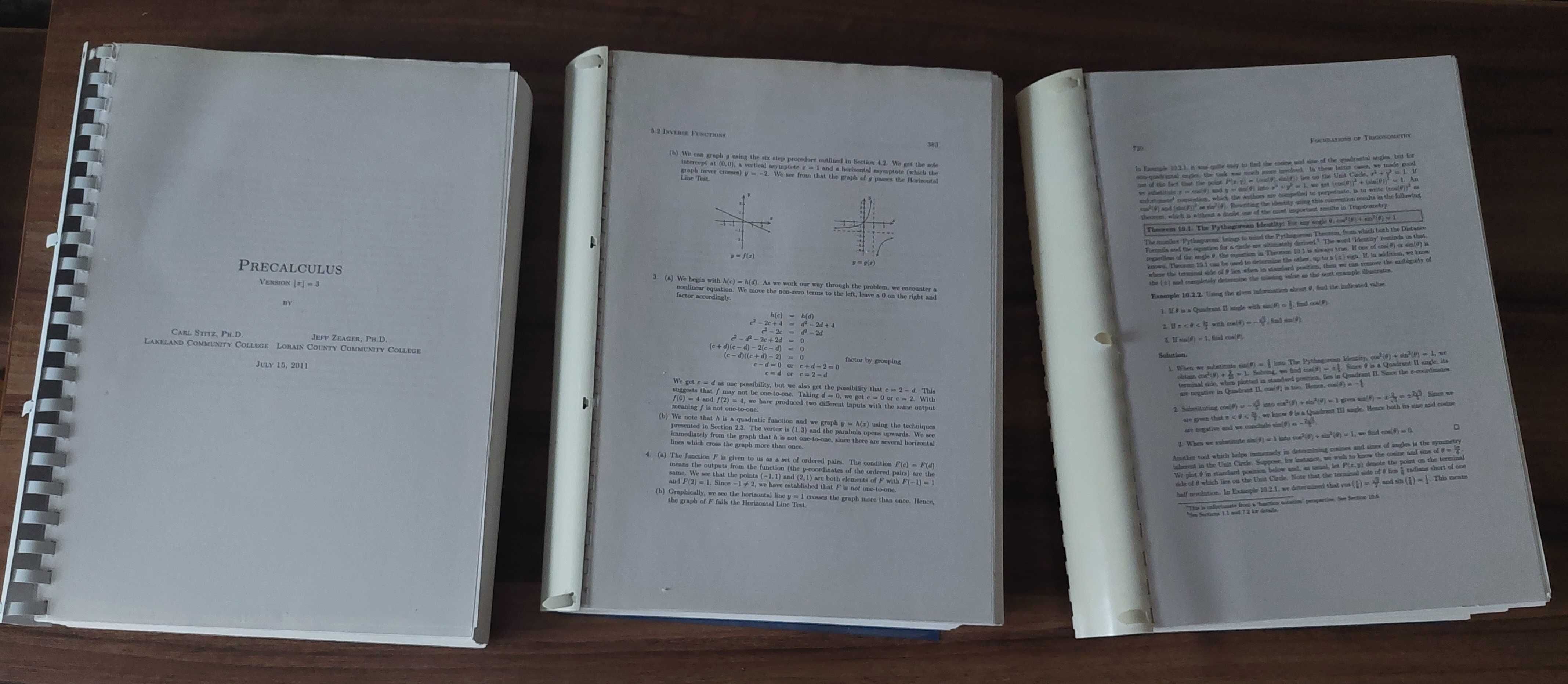 Precalculus by Carl Stitz and Jeff Zeager