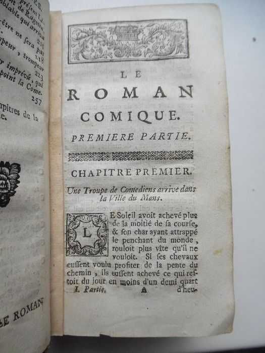 Carte rara - Oeuvres de Scarron (Le Roman Comique) 1737 - ex. unic