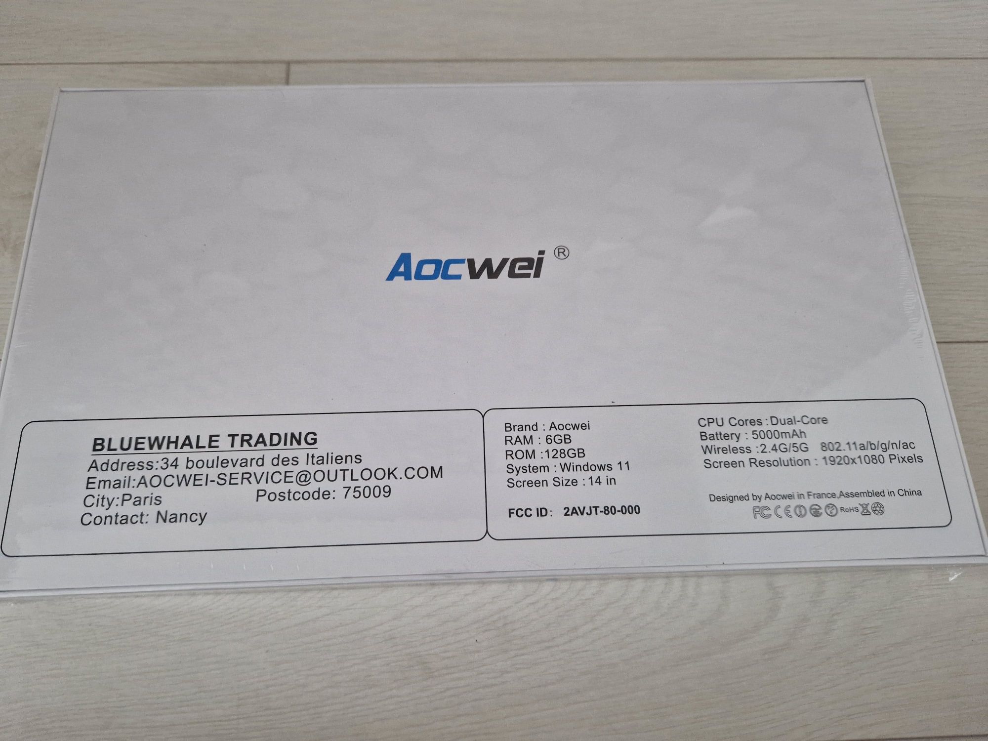 Laptop AocWei, Intel, 6GB ram Ssd 128GB, NOU