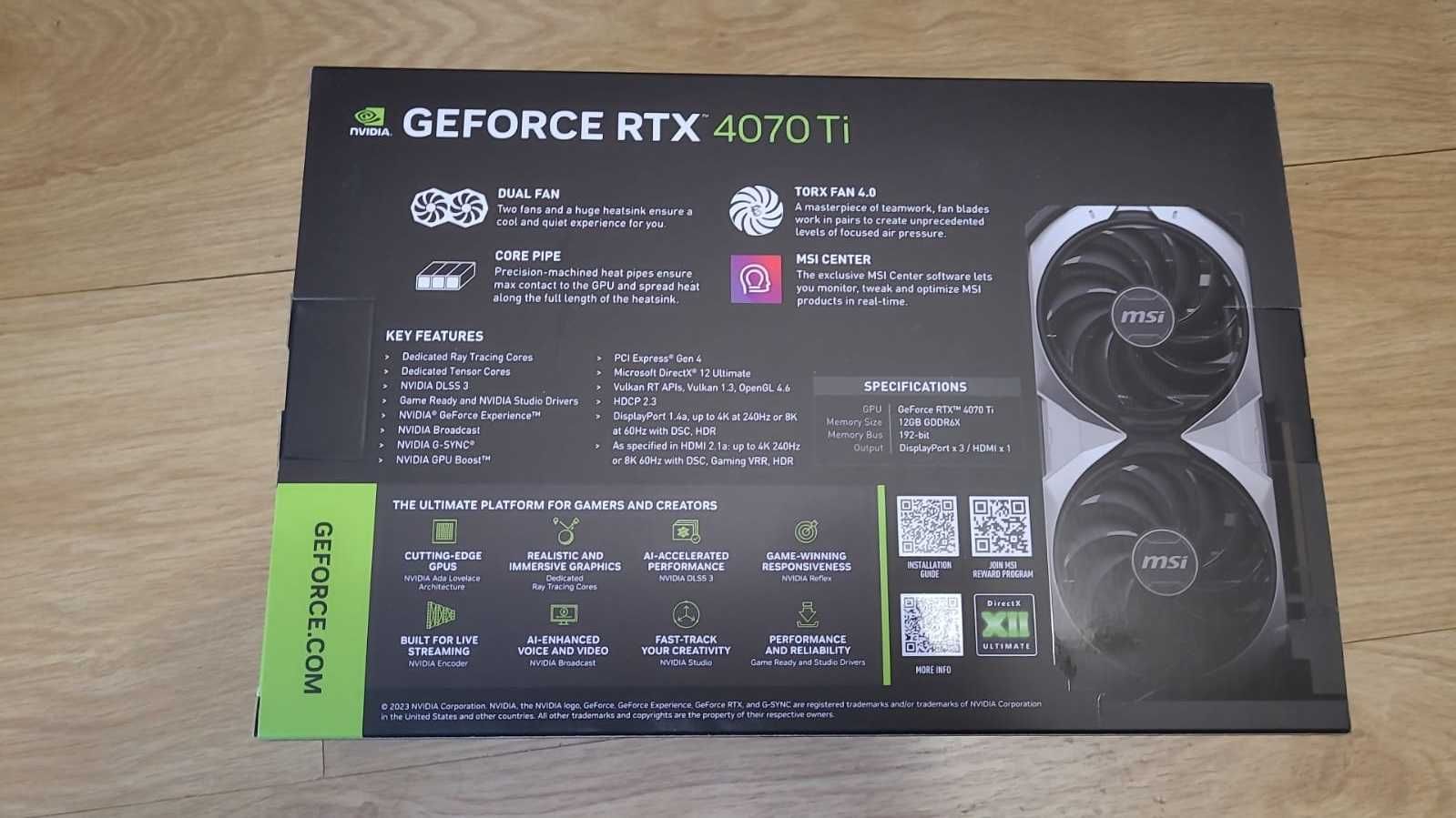 Placa video MSI GeForce RTX 4070 Ti VENTUS 2X OC 12GB GDDR6X -noua