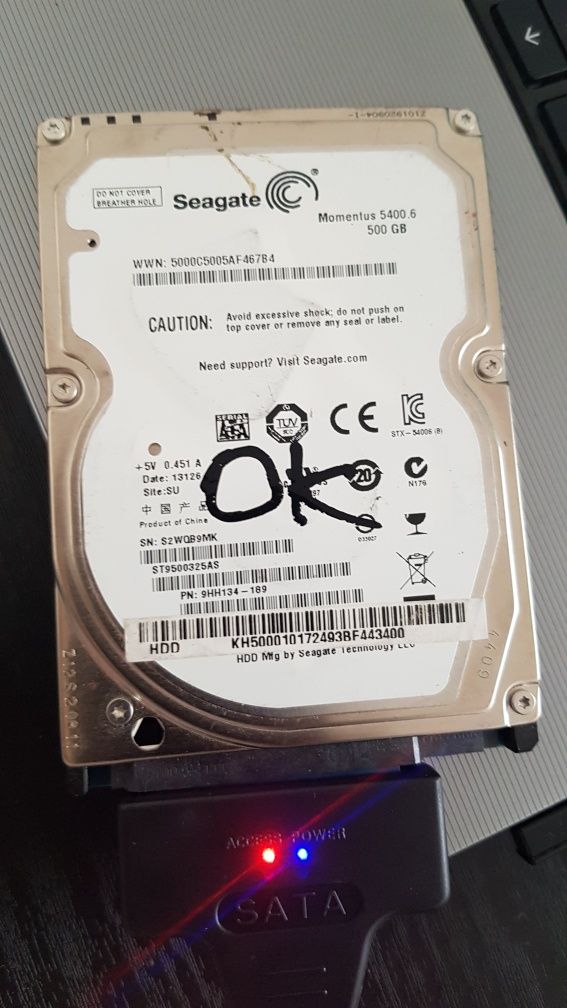 Hard disk HDD laptop Segate Momentus 500 GB 5400.6