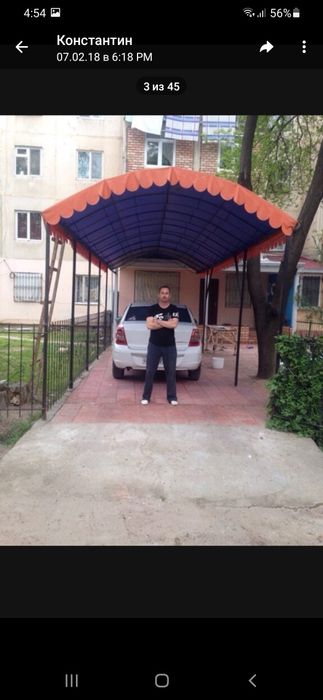 Устанавливаю навесы из баннера