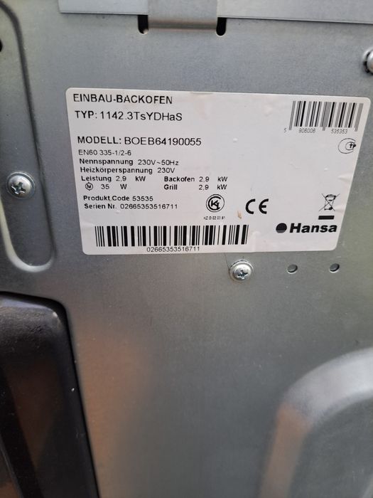 Vând cuptor electric Hansa