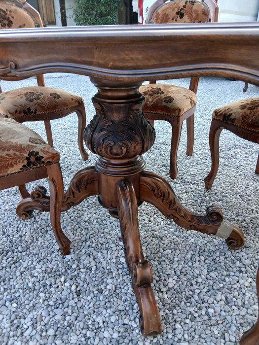 Mese cu Intarsie si 6 Scaune