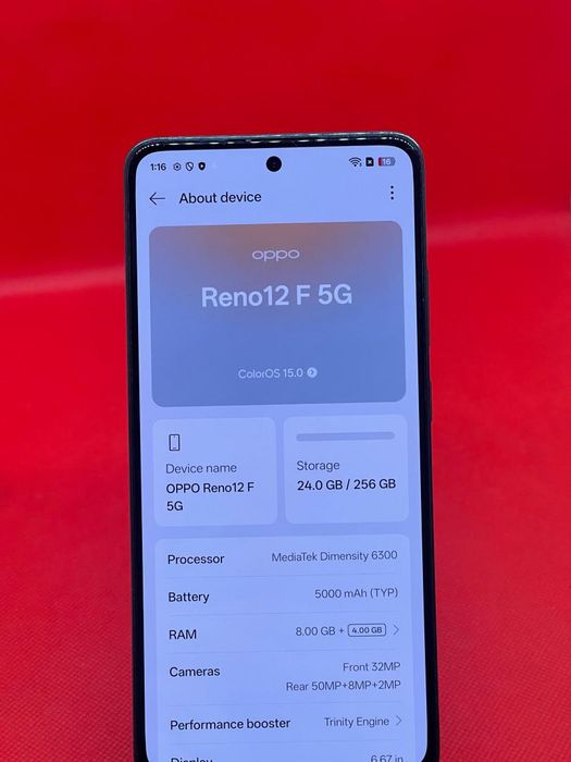 Telefon mobil Oppo Reno12 F, 8GB RAM, 256GB, 5G, Olive Green -A-
