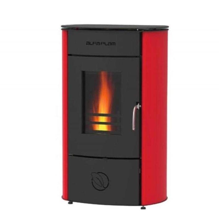 Soba tip semineu, Alfa-Plam, Gala, rosie, 8 kw, stanga - GARANTIE!