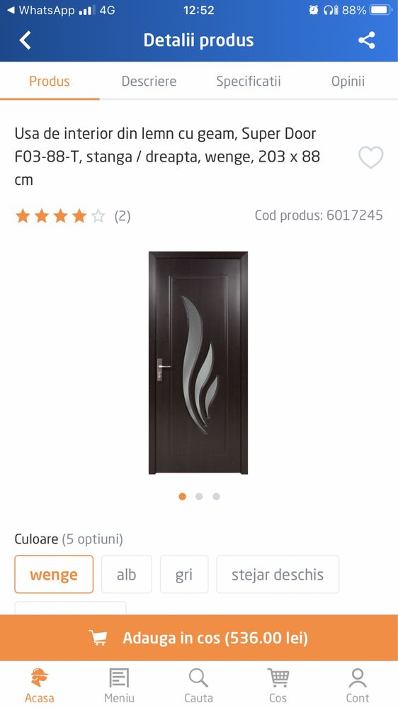 Usi de interior noi, sigilate, din lemn, maro inchis
