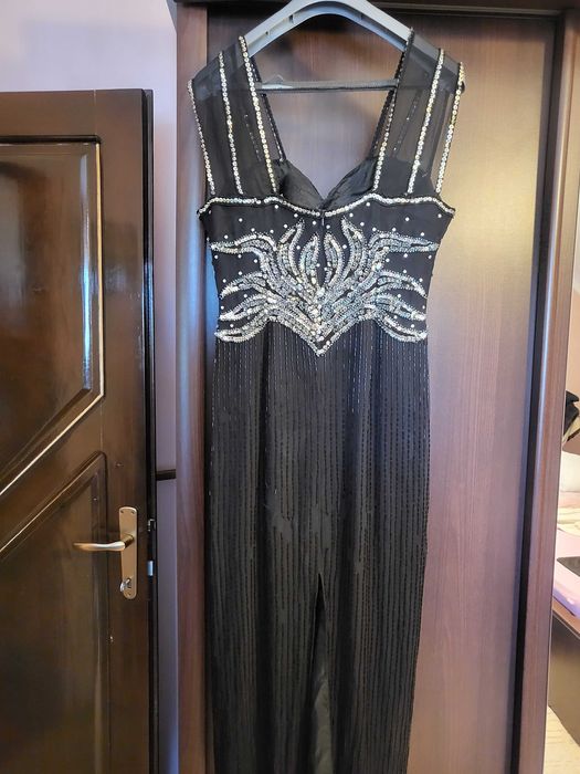 REDUS Rochie de seară cu paiete si margele