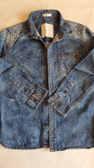 Сив чино панталон H&M и риза Mango, размер 128 см.