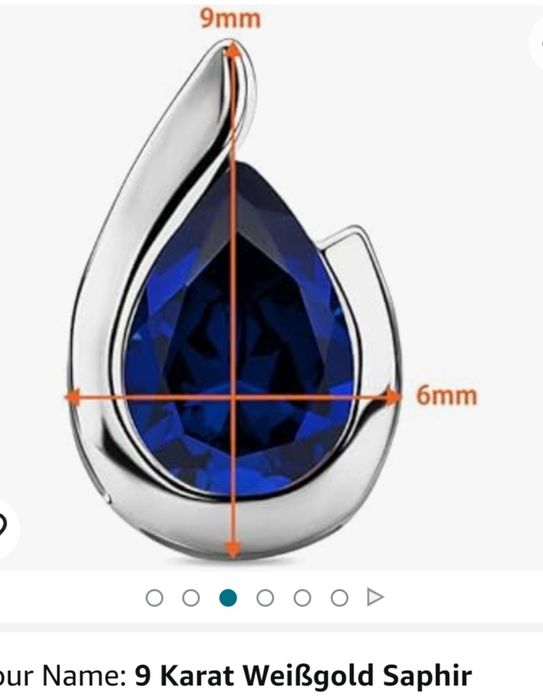 Set colier si cercei din aur alb de 9k cu safir