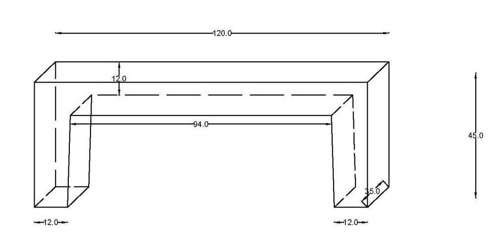 Banca din beton cu aspect de piatra de rau 120x45x35 cm Marcos