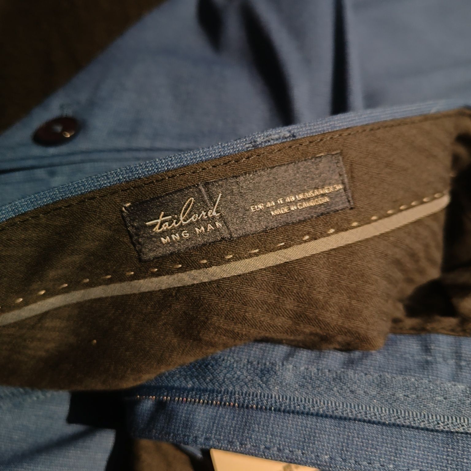 Pantaloni de ocazie Tailored Mango albastru