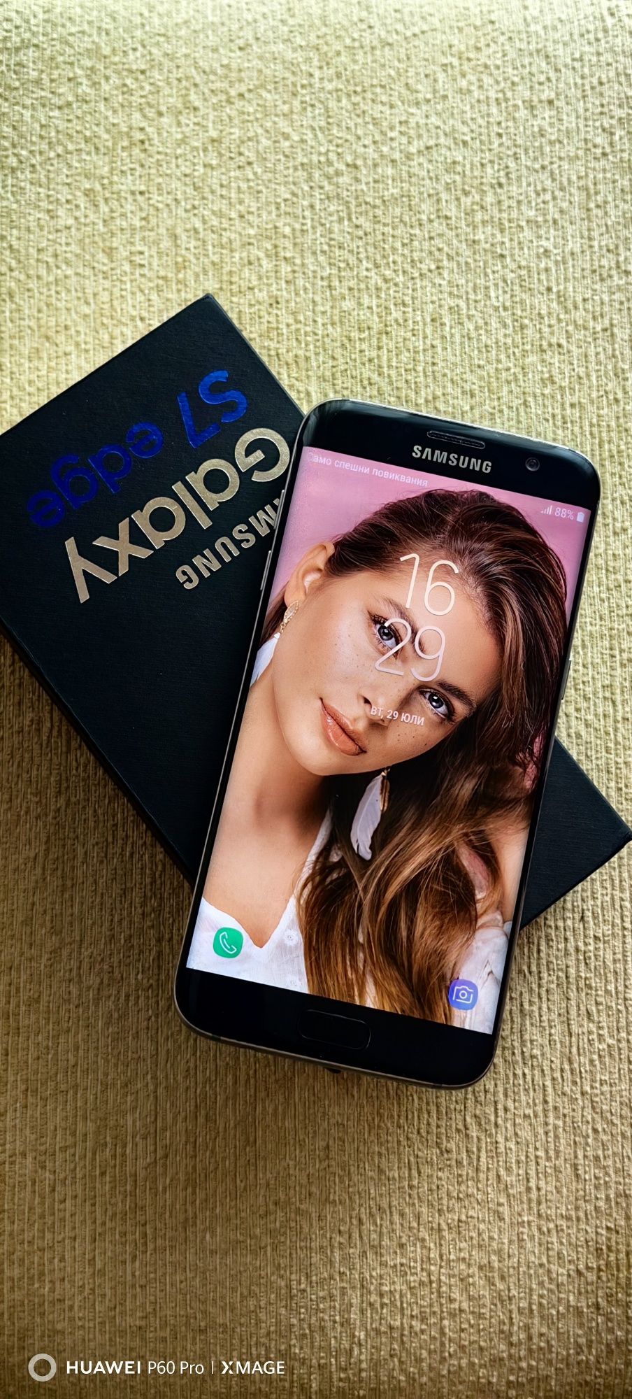 SAMSUNG Galaxy S7 EDGE-Перфектно състояние.Пълен комплект.Кейс подарък