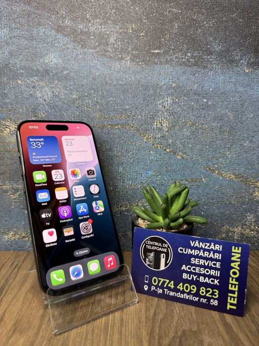 Iphone 15 pro/128gb/2 Ani Garantie Centrul de Telefoane/rate