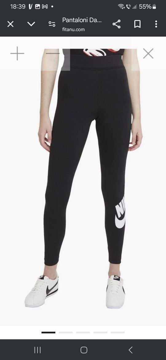 Colanți Nike  ,culoare negru, talie înaltă, material bumbac și elastan