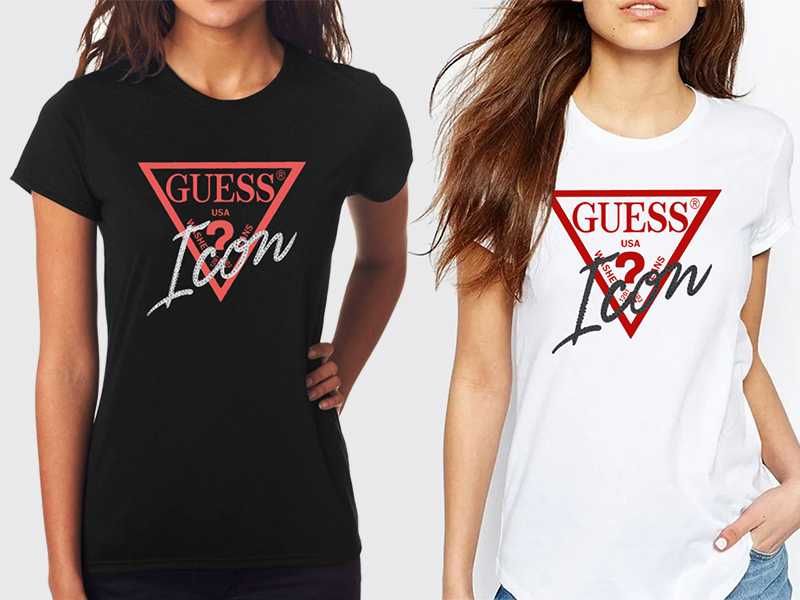 Тениска GUESS принт. Модели размери и цветове