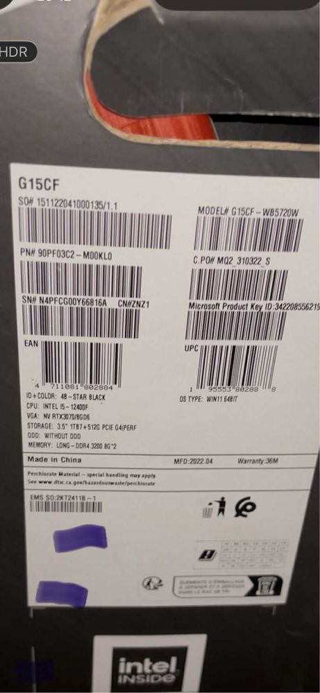 ASUS ROG Strix G15CF-WB5720W
