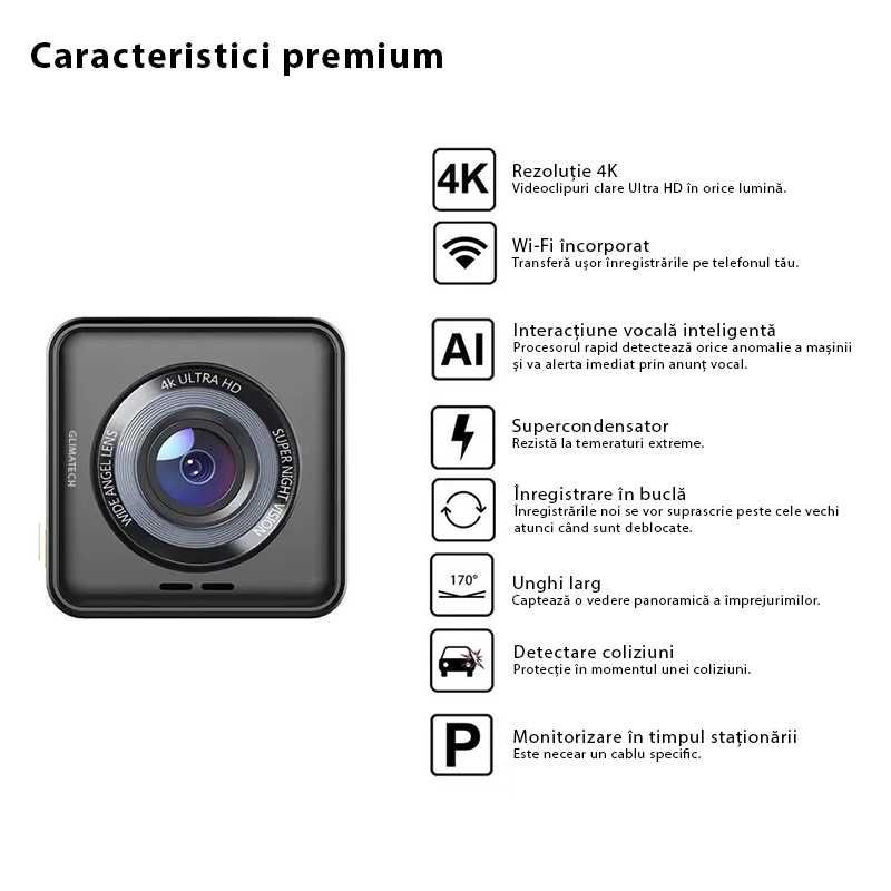 Camera auto de bord 4k UltraHD Night Vision