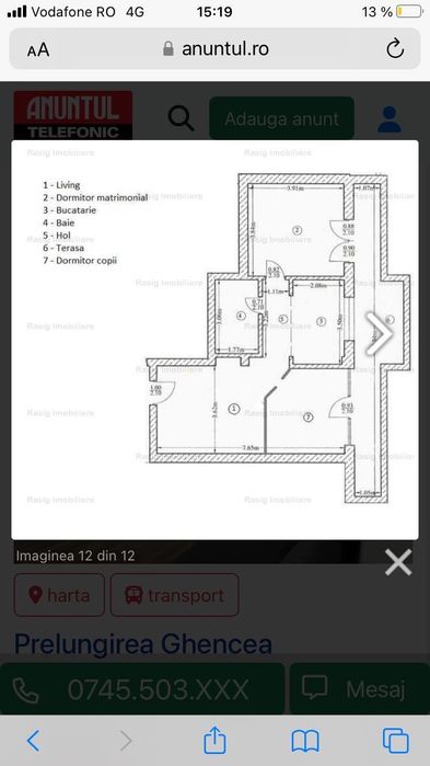 2 camere + loc de parcare in garaj subteran Sunrise Residence