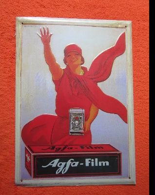 Reclama metalica de colectie,vintage - Liebig, Agfa-Film