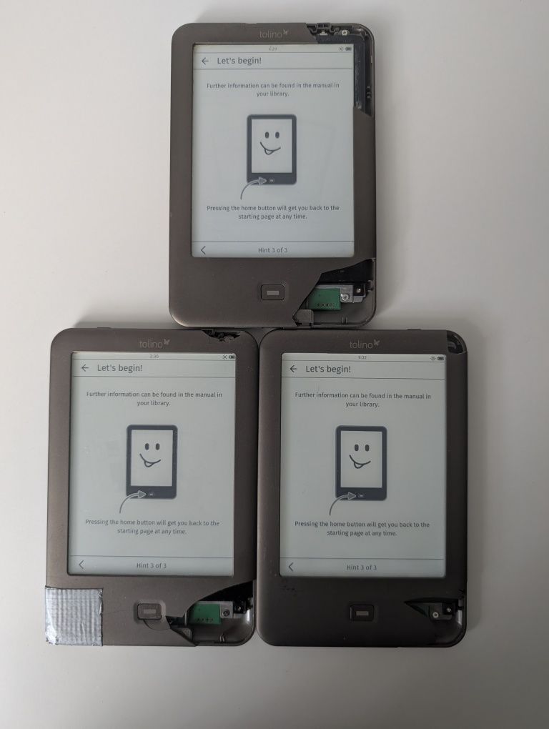 Lot 3x eBook Tolino Shine 2GB cu carcasele sparte