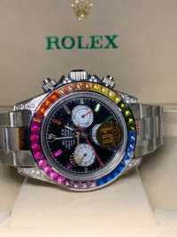 Rolex Daytona Rainbow Edition Silver With Black Dial