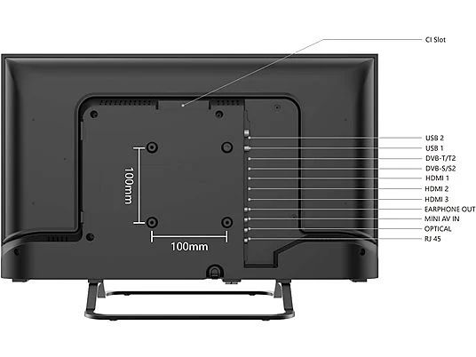 SMART TECH 24HV02V TV LED, Piatto, 24 ", HD
