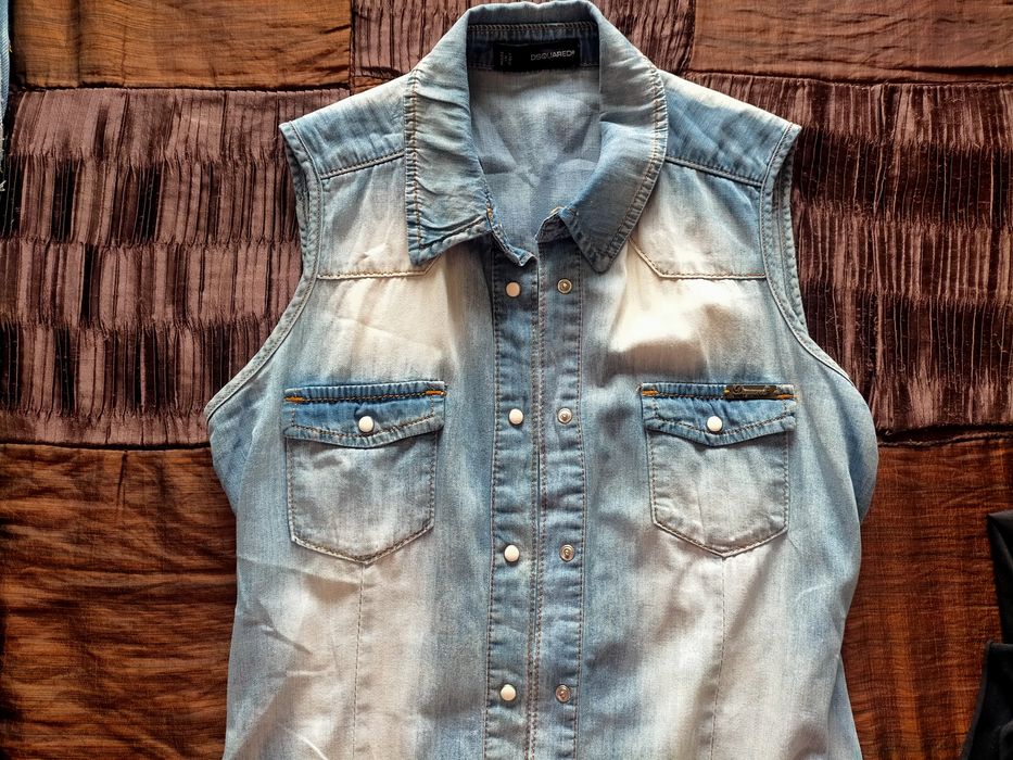 Дънкова риза без ръкав