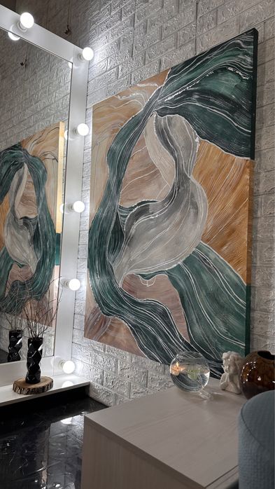 Картина холст масло абстрактная живопись интерьерная ручная