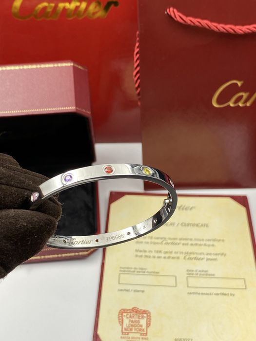 Brățară Cartier LOVE 19 White Gold 750 cu 10 diamante cu cutie