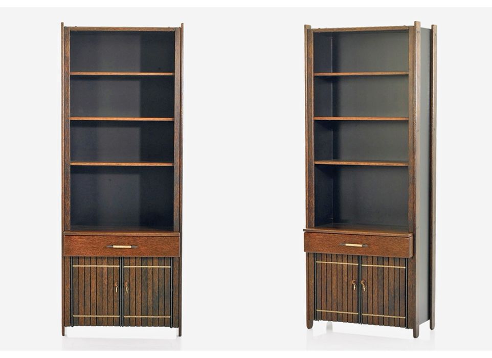 Дизайнерский 2-дверный книжный шкаф Mendi Pacific Green / Vintage