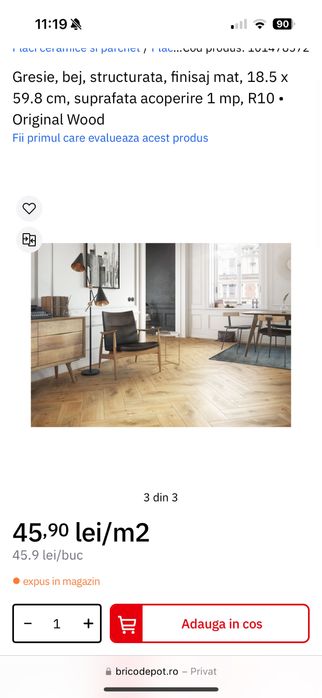 Gresie tip parchet