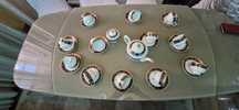 Set serviciu de cafea Zepter 12 piese. Pictate manual, aurite.