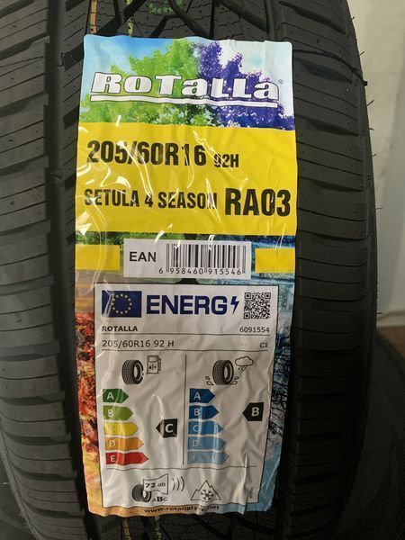 Нови всесезонни гуми ROTALLA SETULA 4 SEASON 205/60R16 92H НОВ DOT