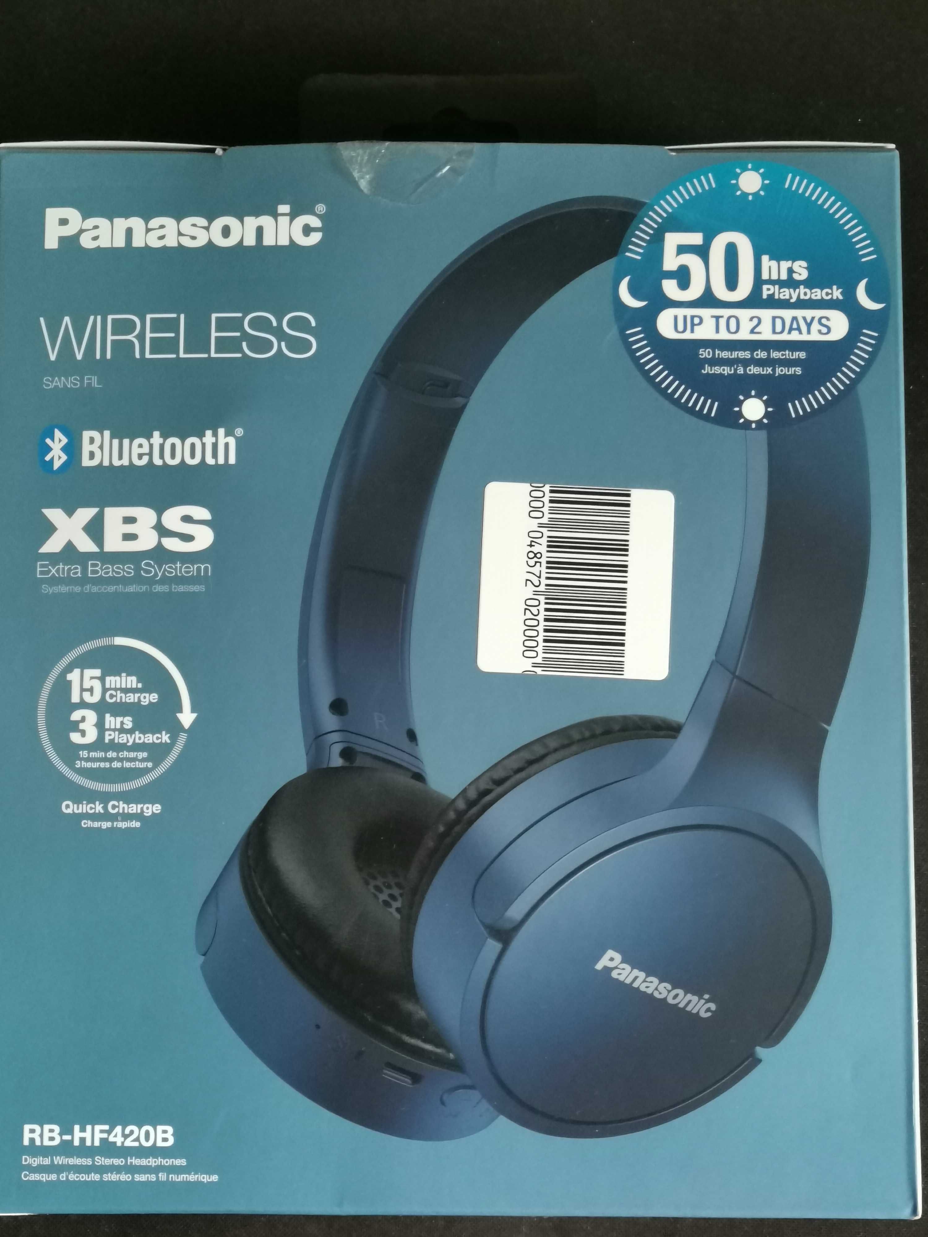 Panasonic RB-HF420B Wireless Bluetooth XBS слушалки
