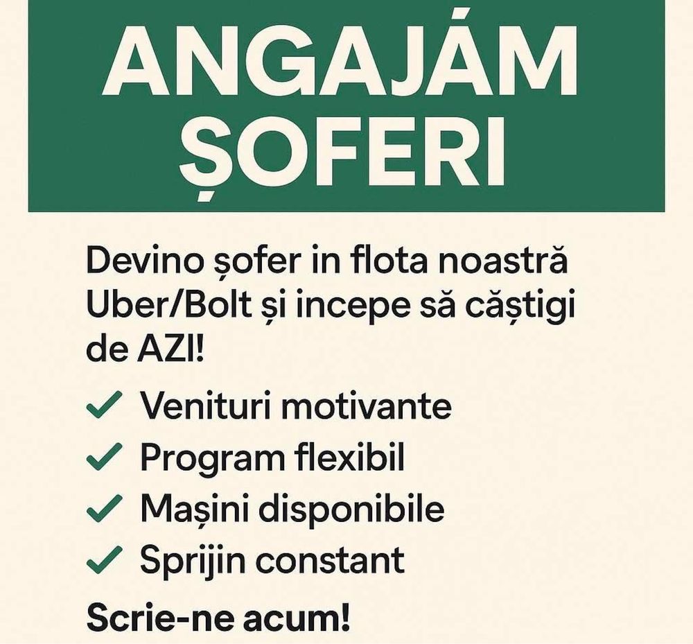 Ride sharing | Servicii Uber/Bolt Sibiu, Medias, Alba