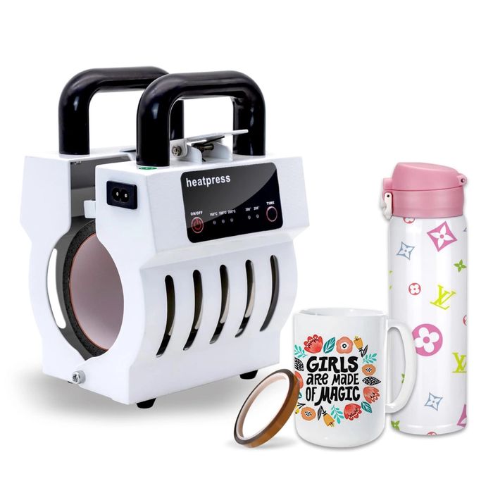 Мини Преса за Чаши Сублимация Нагревател за 10-15 унции Чаши – Бял
