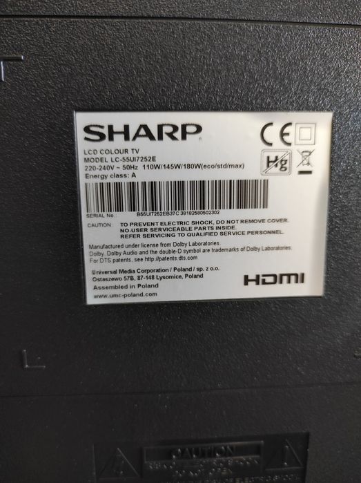 Смарт Телевизор SHARP 55 инча Ultra HD 4K