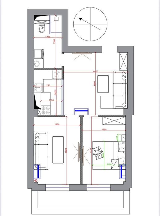 Продается 2х ком квартира, ЖК Royal House, ор-р: кафе Фрегат, 54 м²
