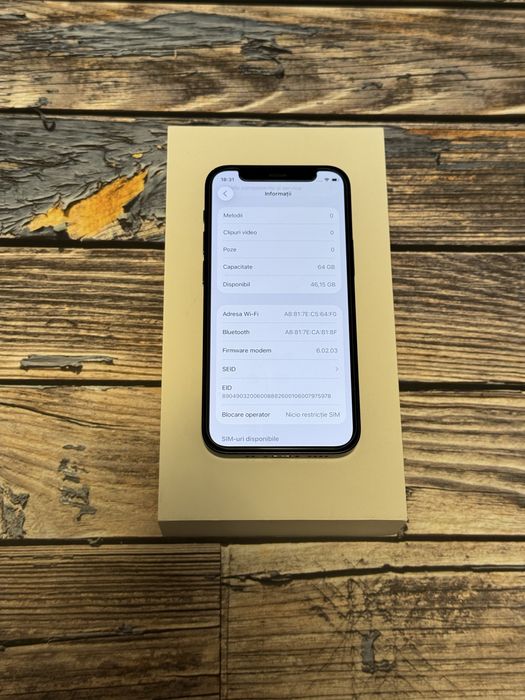 iPhone 12 Mini Black - Ca Nou, 64GB, Baterie 100%